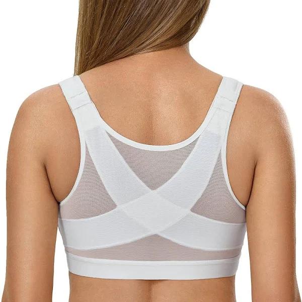 DELIMIRA Women's Full Coverage Front Closure No Padded Wireless Posture Bra