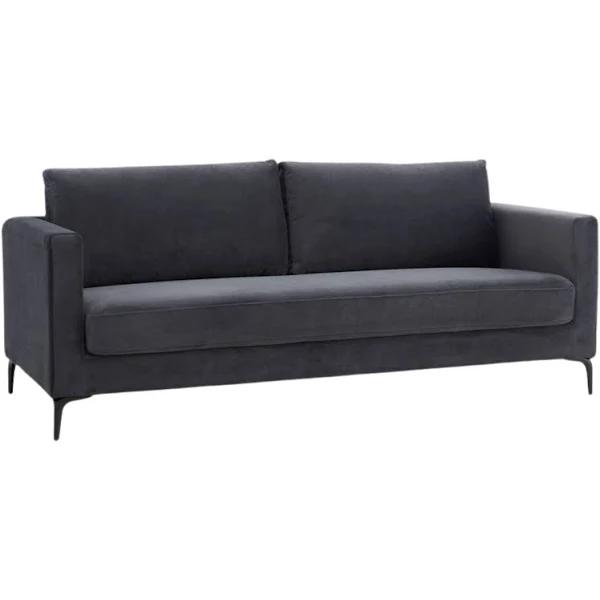 Mckinley 3 Seater Sofa Fabric Uplholstered Lounge Couch Charcoal