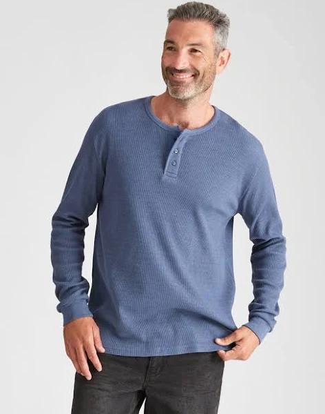 Rivers Long Sleeve Waffle Henley Tee - Size XL - Mens