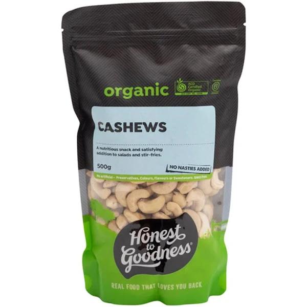 Honest to Goodness Organic Cashews, 500 G