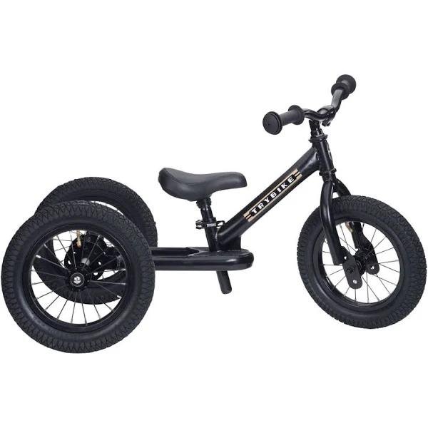 Trybike 2 in 1 Steel Balance Bike - Black