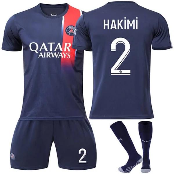 23-24 PSG Paris Home Soccer Jersey Suit Set No.2 Hakimi Adult Kids Football Uniform Kit With Socks