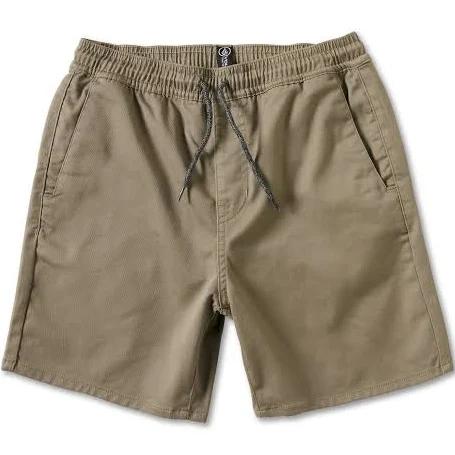 Volcom Big Boy's Frickin Elastic Waist Shorts - Khaki - 8 - AfterPay & zipPay Available