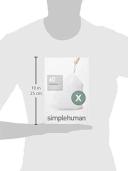 simplehuman Code G 30L Custom Fit Bin Liners, White, CW0166