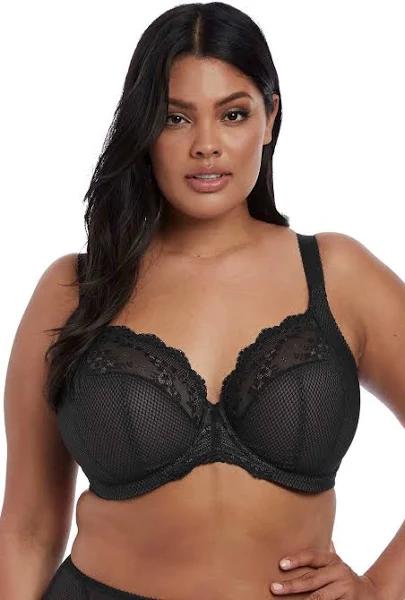 Elomi Charley Underwire Stretch Lace Plunge Bra, Black (EL4382) 36DD