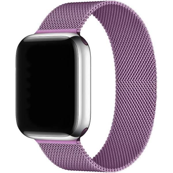 Veloreo Apple Watch iWatch Stainless Steel Mesh Wrist Band Strap 8 7 6 5 4 3 2 SE (38/40/41, Purple)