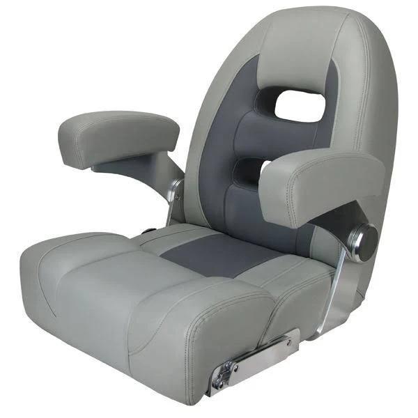 Relaxn Cruiser Series High Back Boat Seat - Light Grey/Dark Grey