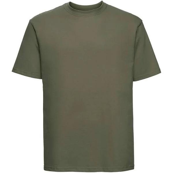 Russell Mens Classic Ringspun Cotton T-Shirt (Olive) (XXL)