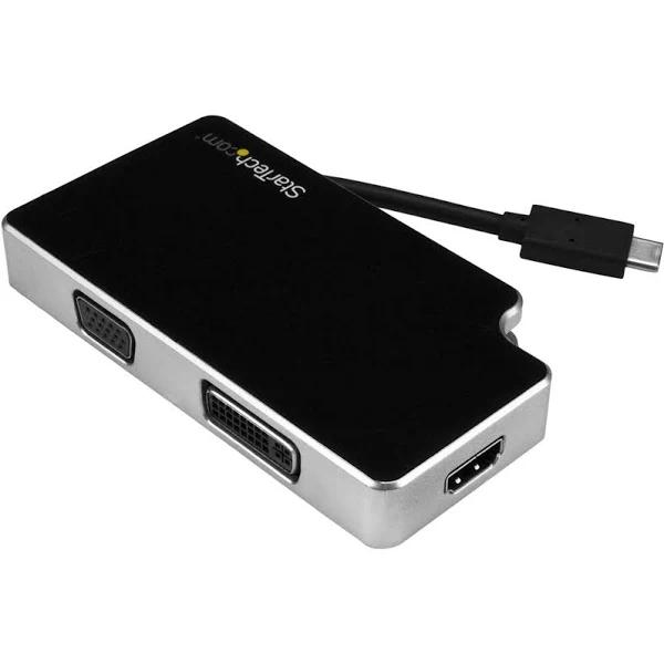 StarTech Travel A/V Adapter: 3-in-1 USB-C to VGA DVI or HDMI - 4K