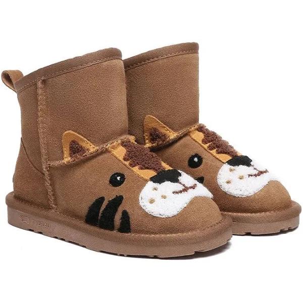 EVERAU Kid Sheepskin Boots Tiger Kids Plus