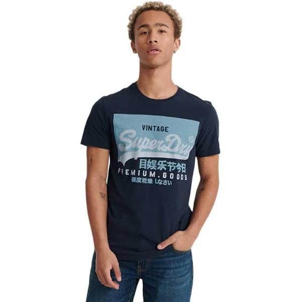 Superdry Vintage Logo Organic Cotton T-Shirt - Nautical Navy