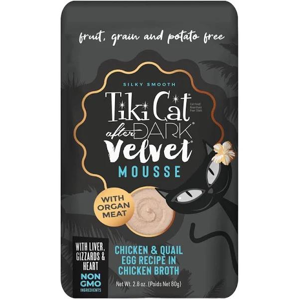 Tiki Cat After Dark Velvet Mousse Chicken Egg Adult Cat Food Pouch Size 80gx12