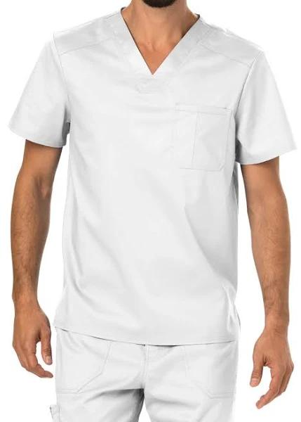 Cherokee Workwear Revolution WW690 Scrubs Top Mens V-Neck White