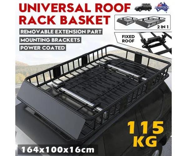 Ufurniture Steel Roof Rack Basket, Extendable Car Luggage Carrier Vehicle Cargo Traveling SUV Holder