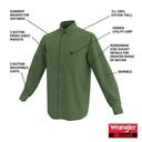 Wrangler Workwear 3w501 Twill Work Shirt - Forest Green, XXL