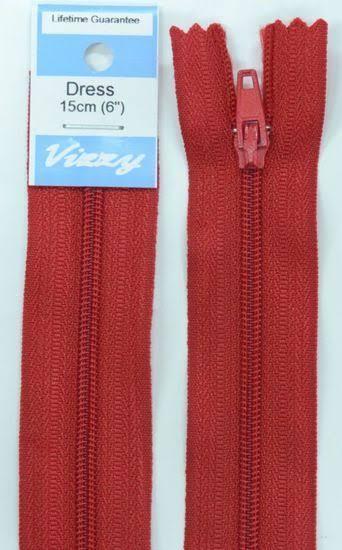 Vizzy Dress Zip, 15cm Colour 32 Dark Red