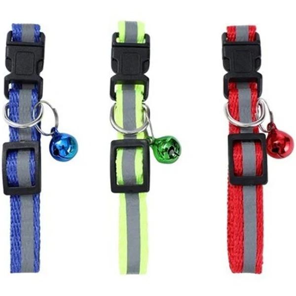 12 x Reflective Nylon Cat Collars S/ Bell | Pet Cat Adjustable Neck Strap Collar - AfterPay & zipPay Available