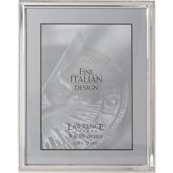 Lawrence Frames Polished Silver Plate 8x10 Picture Frame - Bead Border Design