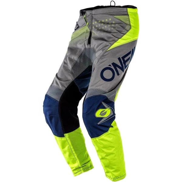 O'Neal Element Factor Pants - Grey/Blue/Neon Yellow - 34