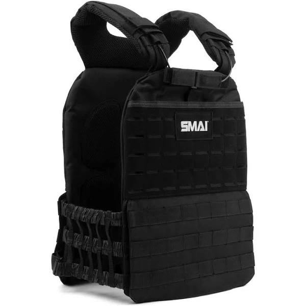 SMAI Weight Vest Adjustable - Plate Carrier Vest Only - Black