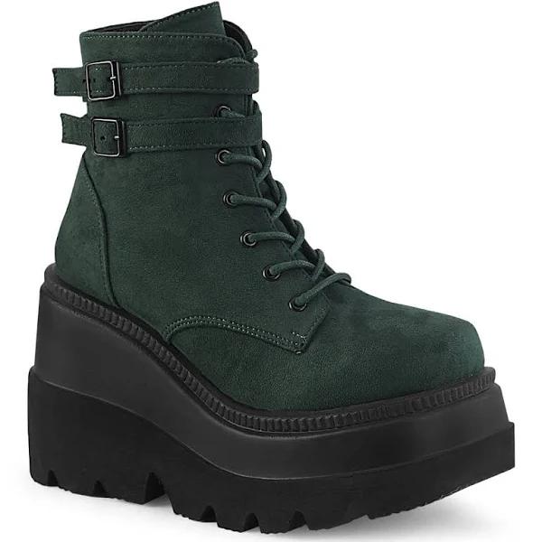 Demonia - SHAKER-52 Black/UV Green Platform Boots - US 11 [WOMENS]