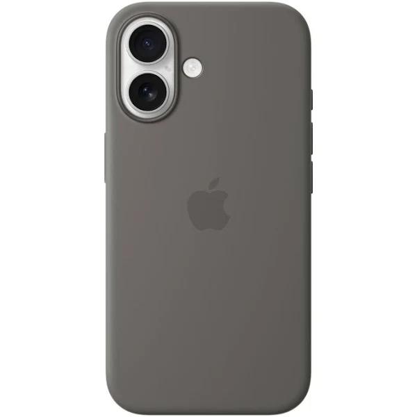 Apple iPhone 16 Silicone Case with MagSafe, Grey, Silk