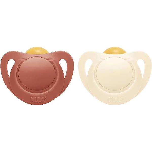 NUK for Nature 2 Natural Rubber Soothers 0-6 Months - Colour: Red