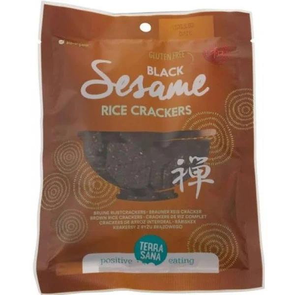 Terrasana Gluten Free Brown Rice Crackers with Black Sesame 60 G