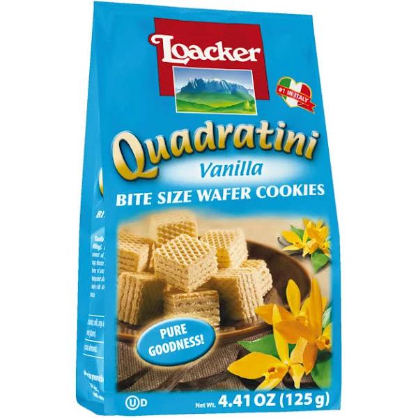 Loacker Quadratini Vanilla Bite Size Wafer Cookie - 4.41 Ounce (Pack of 6)