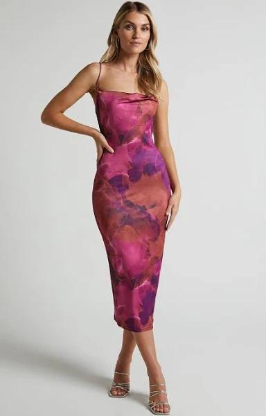 Rhaine Midi Dress - Cowl Bodycon Dress in Purple Haze - Showpo Bodycon Dresses | Summer Outfits | Cyber Monday Sale