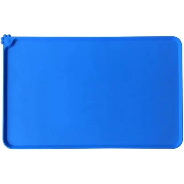 Buy Waterproof Silicone Antislip Dog Food Bowl Mat Feeding Tray For Small Medium Blue / S - 47x30cm