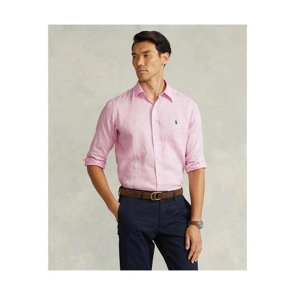 Polo Ralph Lauren Classic Fit Linen Shirt in Pink L