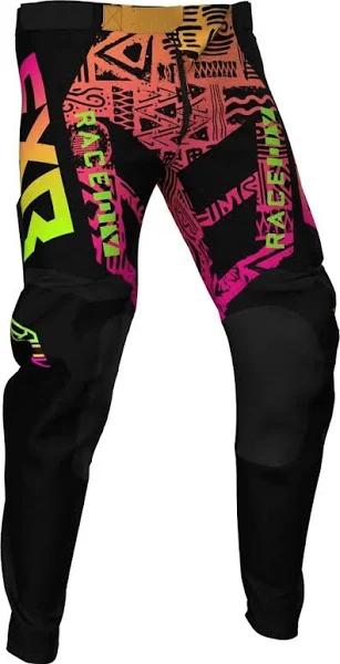 FXR Podium Aztec MX Gear Youth Motocross Pants, black-pink, Size 24