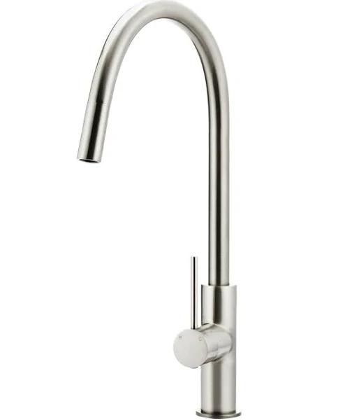 Meir Round PICCOLA Pull Out Kitchen Mixer Tap - Brushed Nickel | Sink Mixer | Wellsons