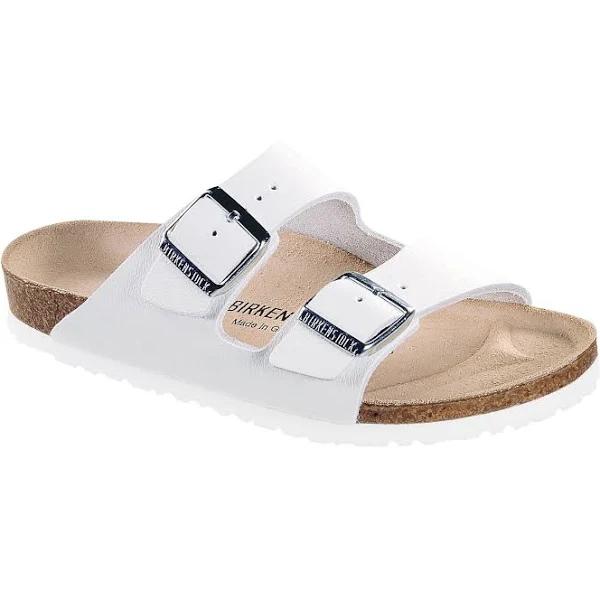 Birkenstock Unisex Arizona Narrow Leather Sandal (White) 42