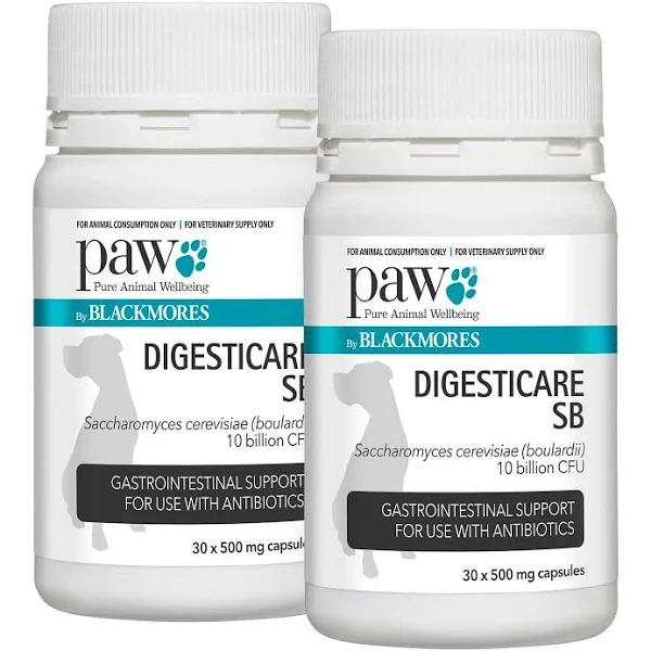 60 x 500mg Capsules Paw Digesticare SB Gastrointestinal Support For Dogs (30 Capsules x 2) by Budget Pet Products