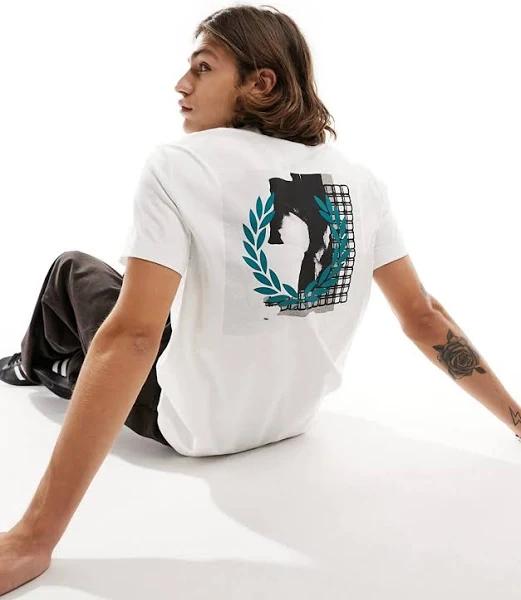 Fred Perry Graphic Back Print T-Shirt in White