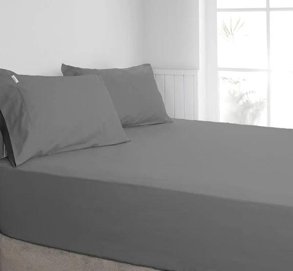 Algodon 300TC Cotton Fitted Sheet Combo Set - Single (Charcoal)