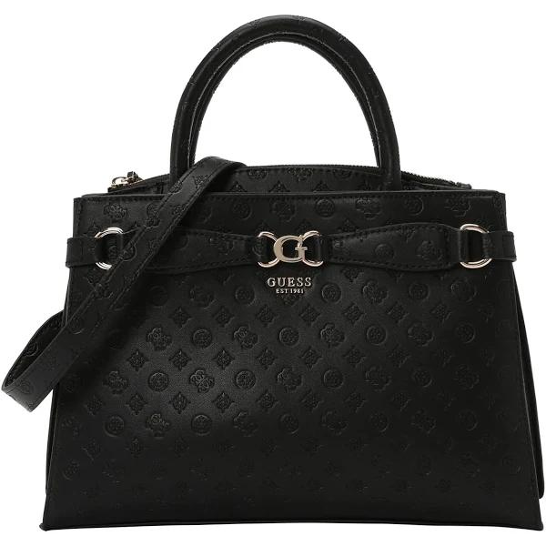 Guess Black Logo Arlena Girlfriend Satchel Bag