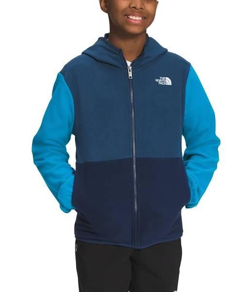 The North Face Teen Glacier Fleece Full Zip Hooded Jacket Blue Small