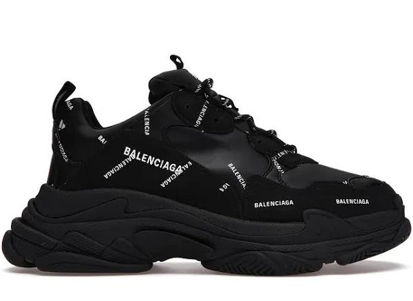 Balenciaga Triple S Allover Logo Black