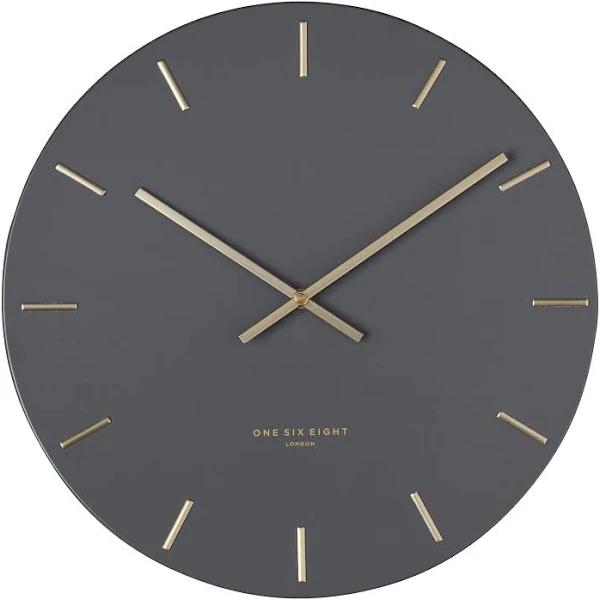 One Six Eight London Luca Charcoal 60cm Silent Wall Clock