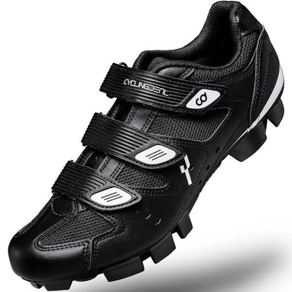 CyclingDeal Mountain Bicycle Bike Men's MTB Cycling Shoes Black Compatible With Shimano SPD and Crankbrothers Cleats | Size 41