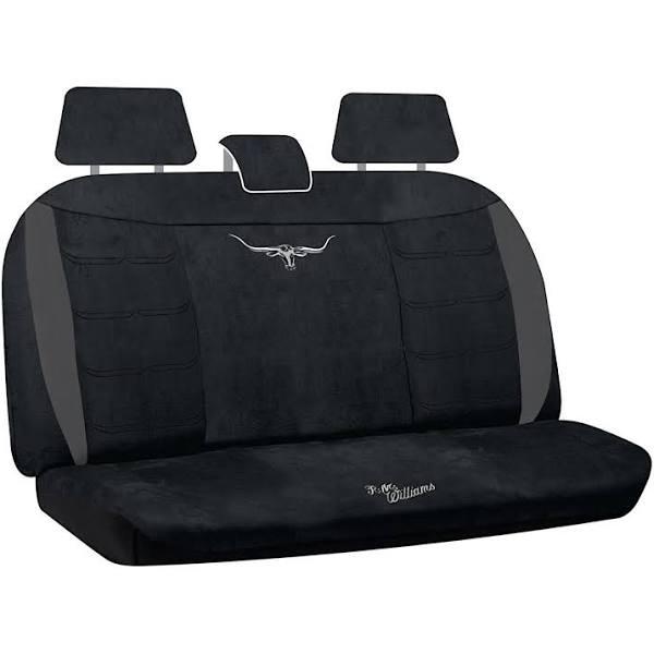 RM Williams RMW Longhorns Suede Velour Black Rear Car Seat Cover