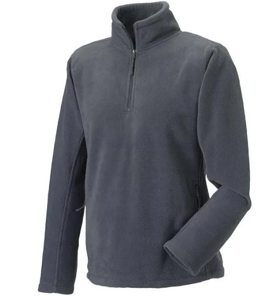 Adult`s Quarter Zip Outdoor Fleece Convoy Grey - Russell R-874M-0 - Size L