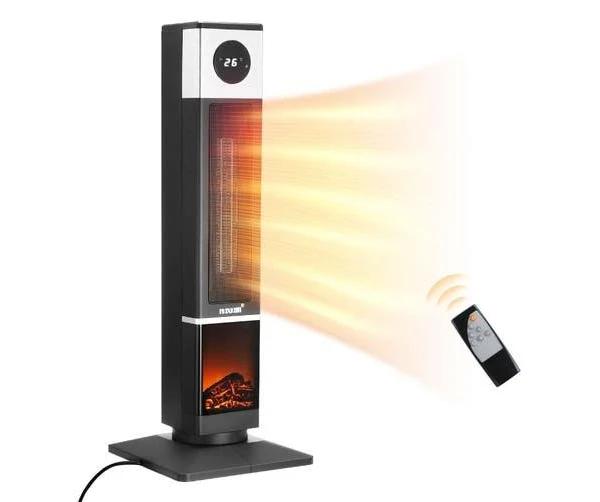 Maxkon 2000W Electric Space Heater Tower Energy Efficient Portable Indoor Fireplace Instant Warmer Oscillating Cooling Fan Bedroom Remote