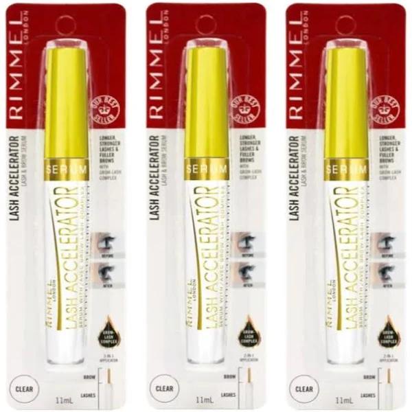 Shop Online - 3 x Rimmel Lash Accelerator Lash and Brow Serum Clear - Makeup Warehouse