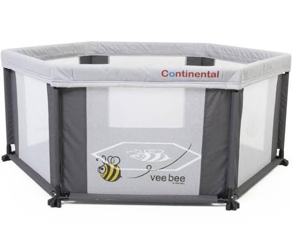 Veebee Continental 6 Sided Play Yard - Marble Grey