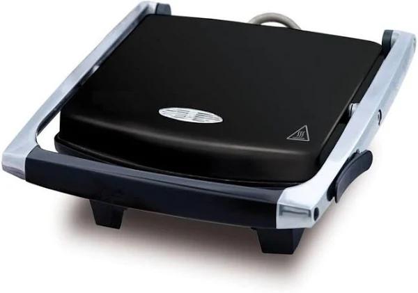 2100W Sandwich Press With Non-stick Flat Plates and Lid Lock - Black