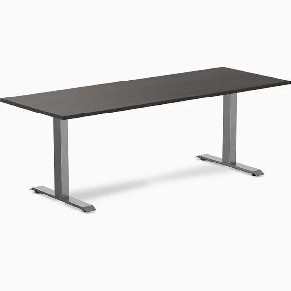 Desky Zero Melamine Office Desk - Burnished Wood / Extra Large 2000x750mm (Pre Order Early October) / Space Grey